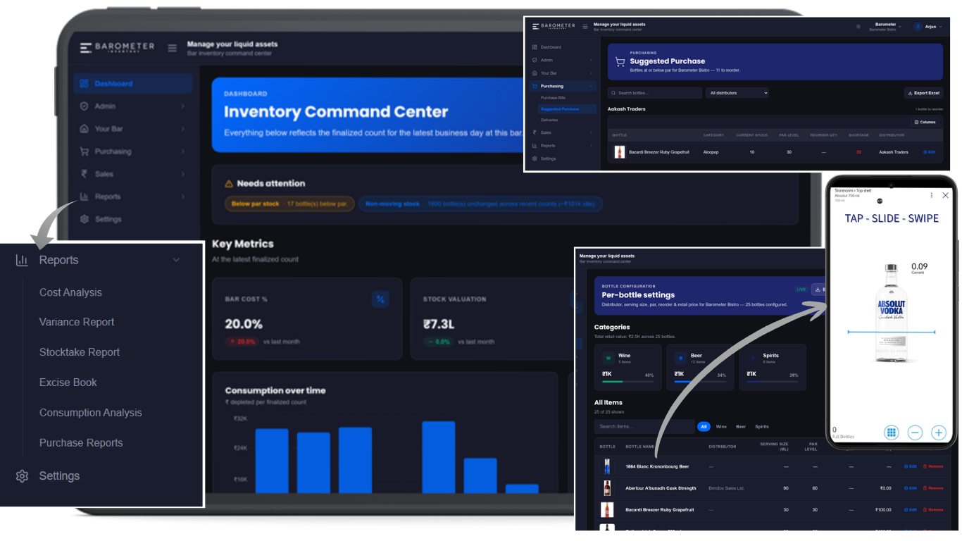 Barometer Bar: bar inventory management on mobile