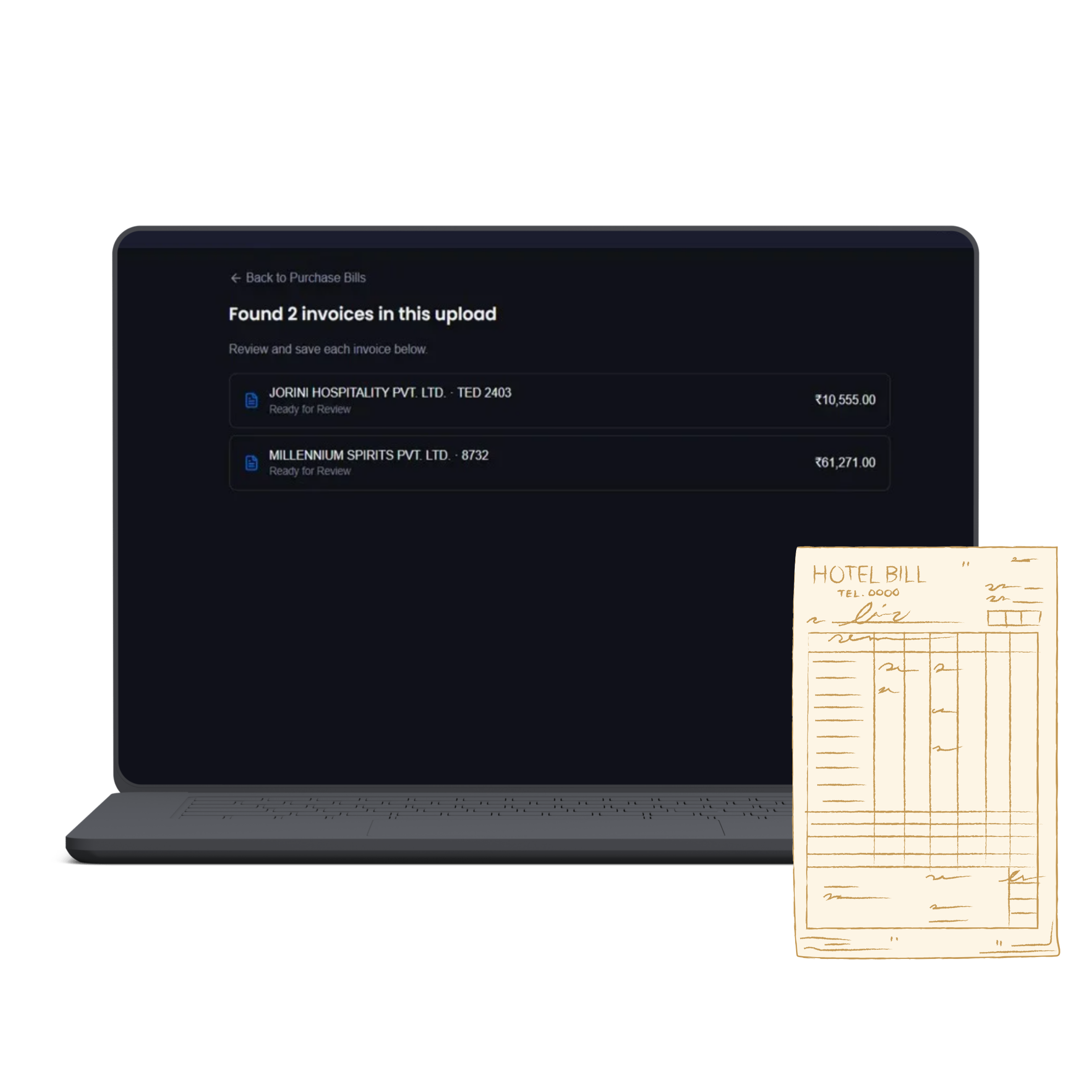 AI has detected invoices in the uploaded file