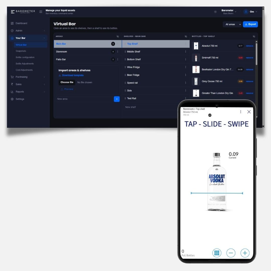 Bar inventory in minutes